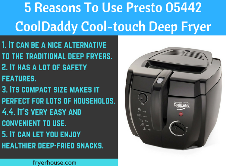 5 Reasons To Use Presto 05442 CoolDaddy Cool-touch Deep Fryer