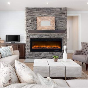 Homedex 50" Recessed Mounted Linear Electric Fireplace  