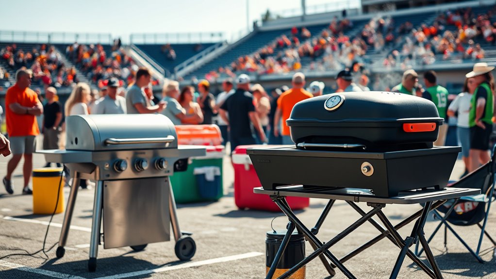 portable efficient tailgating grill