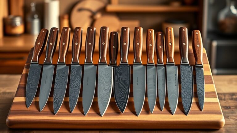 handmade kitchen knives selection