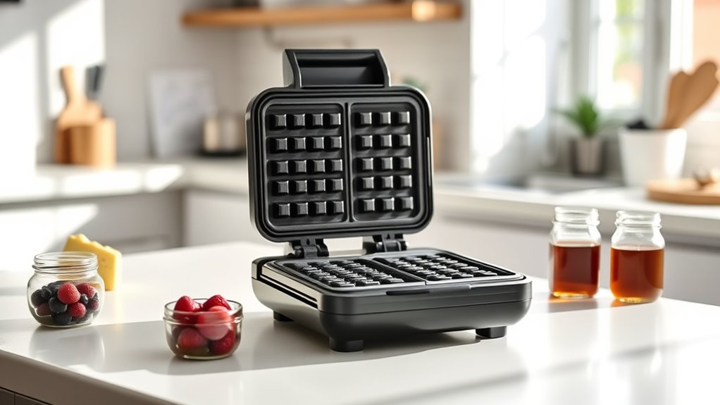 compact efficient waffle maker