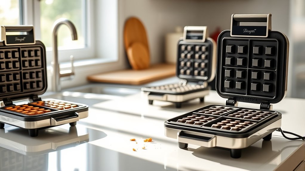 easy clean waffle maker features