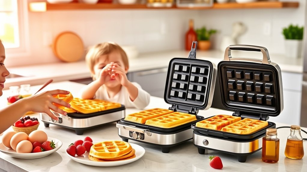 family friendly waffle maker features