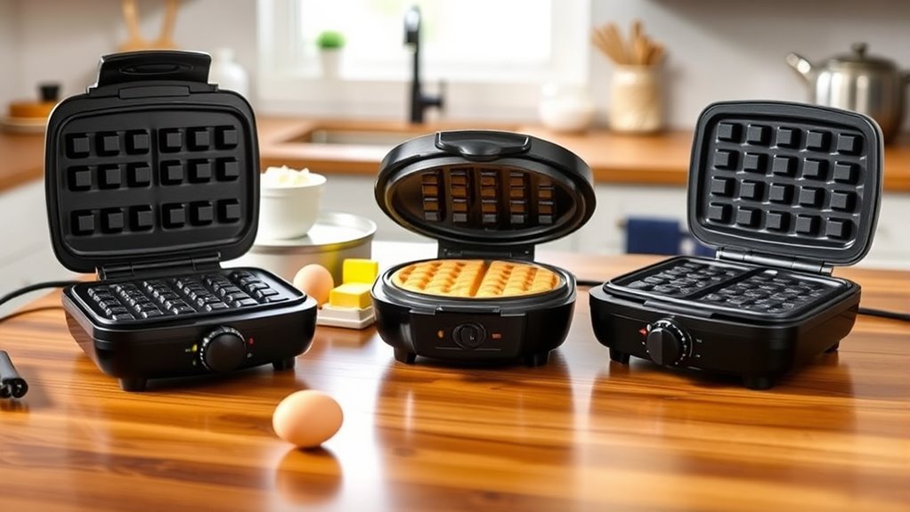 waffle maker size and features