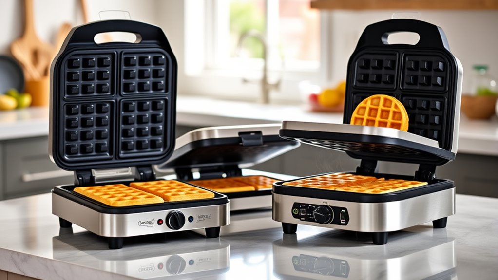 waffle maker size and features